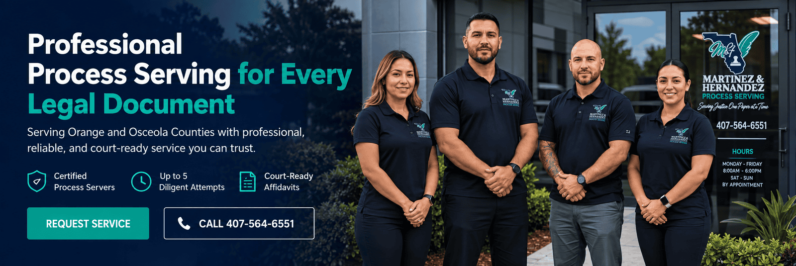 Professional process serving team for Orange and Osceola Counties